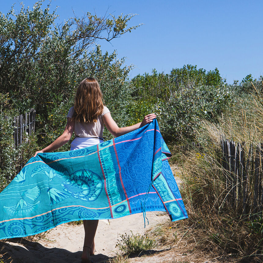 Drap de plage Holi Saphir 100x200 100% coton, , hi-res image number 0